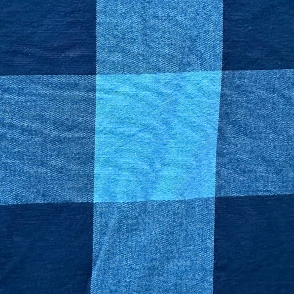 Men's Sonoma XL Short Sleeve Dark Blue/Light Blue Plaid Casual Button Down Shirt - Picture 2 of 3